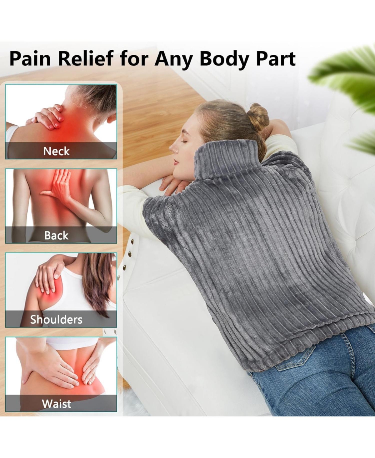 Caromio Weighted Electric Heating Pad for Neck and Shoulders, 24