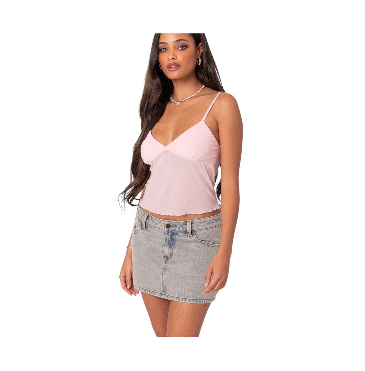 Edikted Women's Serafina Sheer Mesh Tank Top