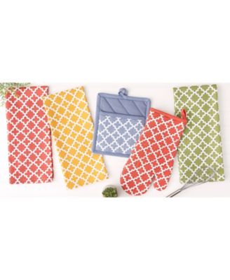 Lattice Basics Collection Kitchen Essentials, Oven Mitt Potholder Set, Spice, 2, Piece