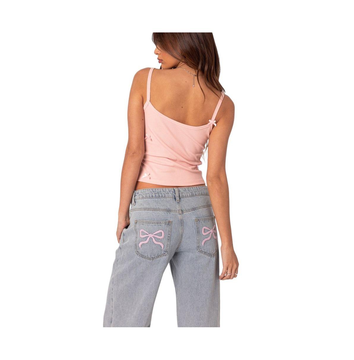Edikted Women's Emilia Ribbed Bow Tank Top