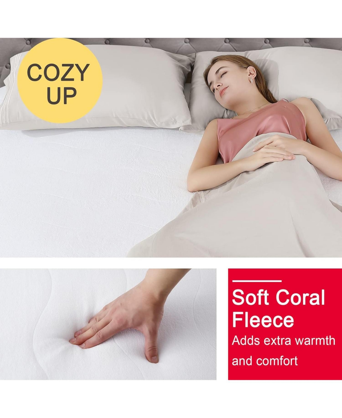 Caromio Size Quilted Electric Heated Mattress Pad (39