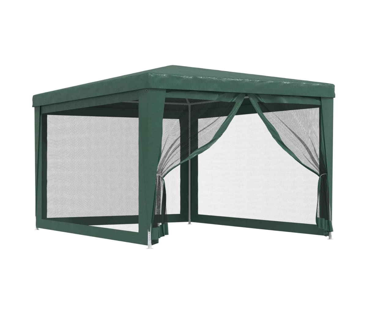 Party Tent with 4 Mesh Sidewalls Green 9.8'x13.1' Hdpe - Green
