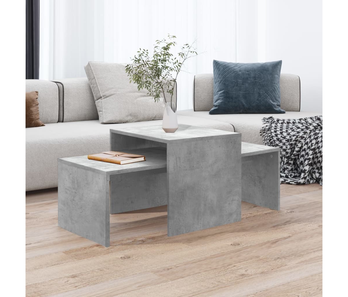 vidaXL Coffee Table Set Concrete Gray 39.4"x18.9"x15.7" Engineered Wood