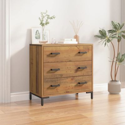 Chest Of Drawers Natural Pine Solid pinewood, engineered wood, metal