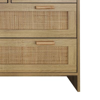 4-Drawer Rattan Cabinet for Home