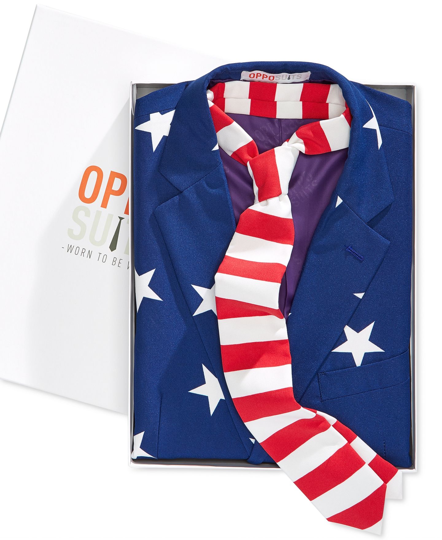 Мужской летний карнавальный костюм OppoSuits USA в американской тематике, цвет: Белый / Синий — фото 7