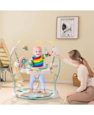 Baby Stationary Activity Center Infant Jumper with Removable Foot Pad