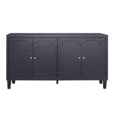 Streamdale 4-Door Matte Black Accent Cabinet for Multiple Rooms