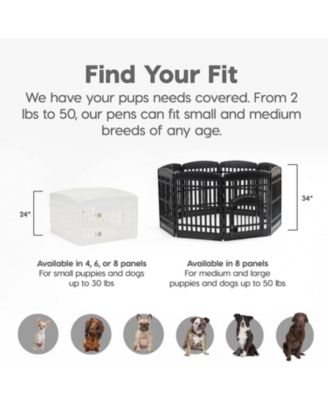 USA 8-Panel 34-inch Exercise Pet Playpen with Door, White