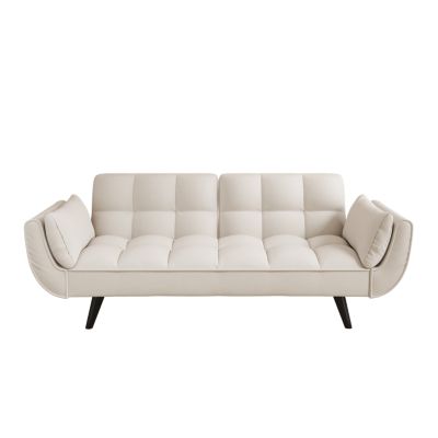 57" Sofa with Throw Pillow & Armrests
