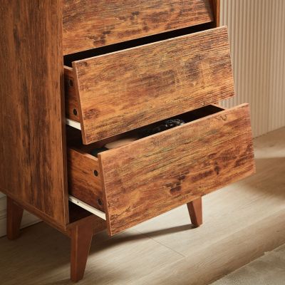 Streamdale 4 Drawer Double Dresser Features Vintage-Style And Bevel Design