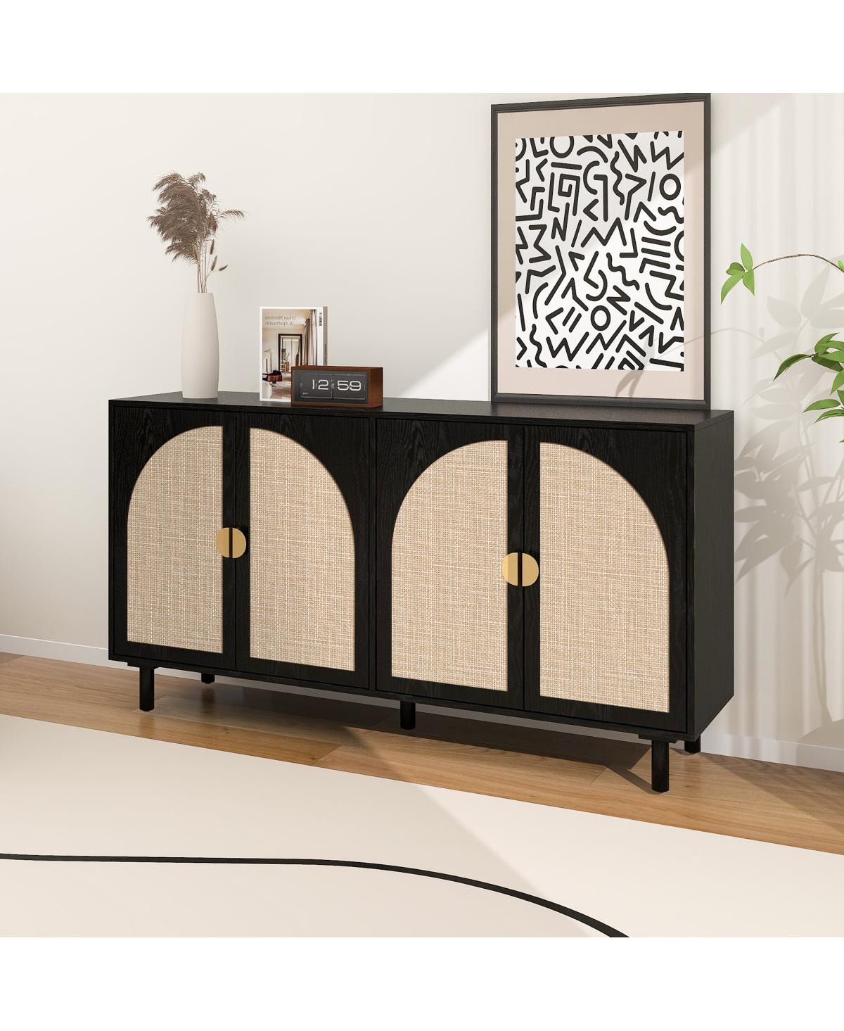 Streamdale Furniture 4 Door Cabinet, Suitable For Bedroom, Living Room, Study