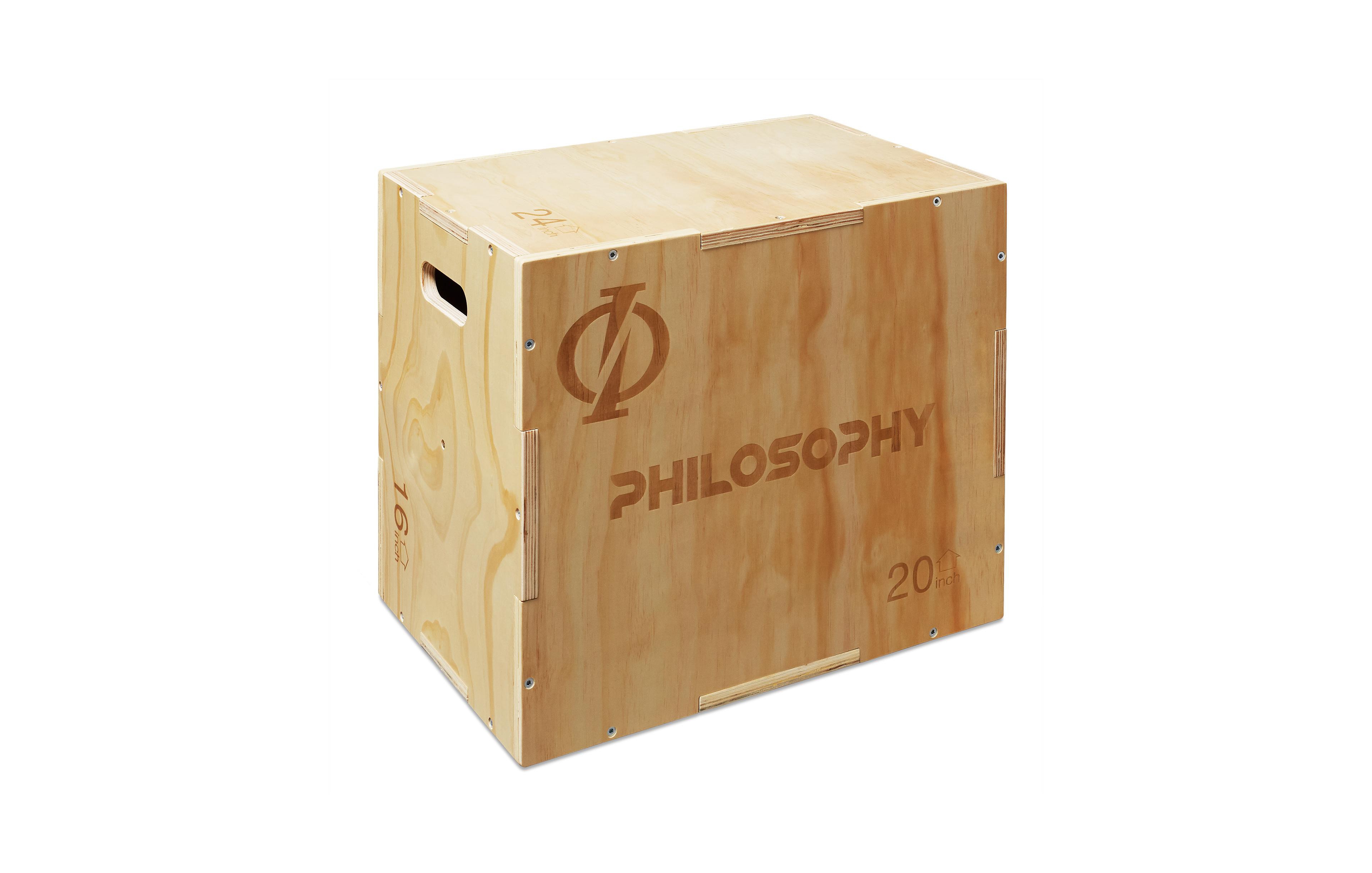 Philosophy Gym 3 in 1 Wood Plyometric Box - 24" x 20" x 16" Jumping Plyo Box for Training and Conditioning