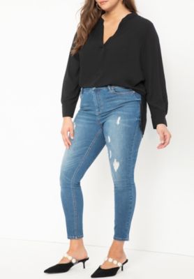 Women's Plus Size Mandarin Collar Tunic