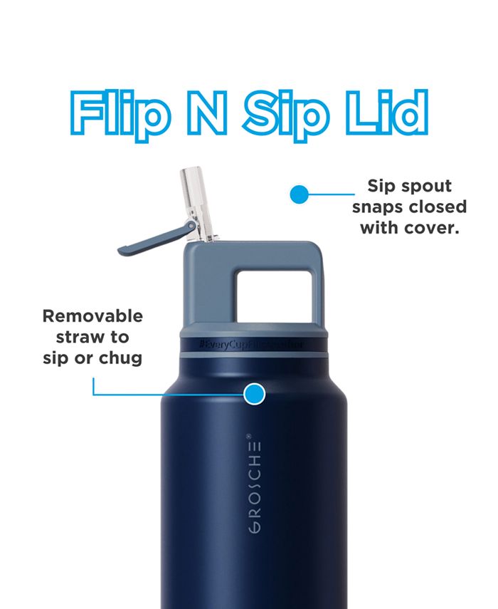GROSCHE Alpine Flip 'N Sip Insulated Water Bottle with Straw 2pk 20 OZ