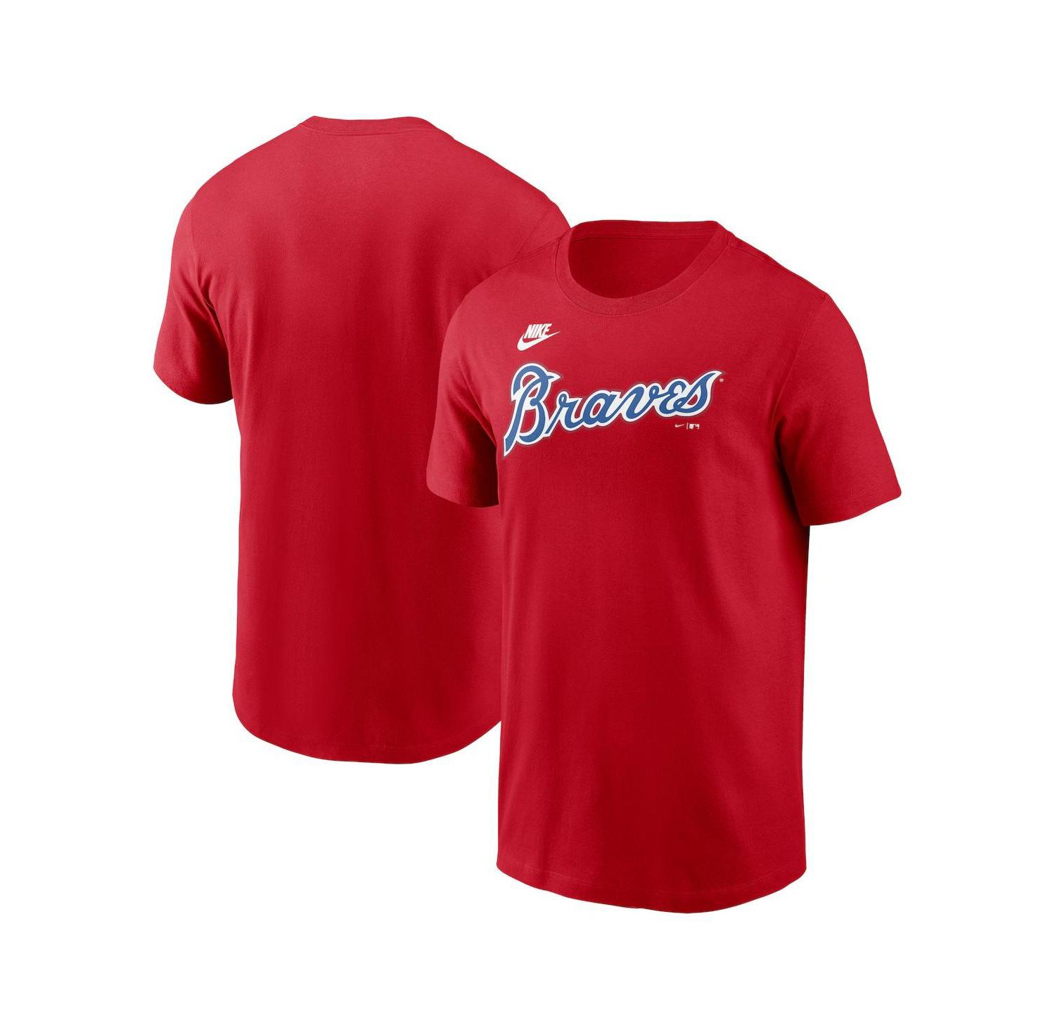 Men's Red Atlanta Braves Cooperstown Wordmark T-Shirt