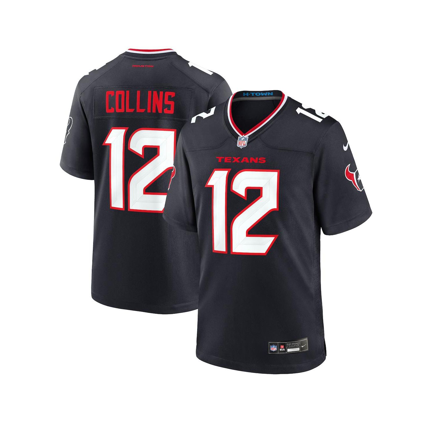 Men's Nico Collins Navy Houston Texans Game Jersey