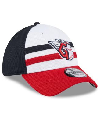 Men's White Cleveland Guardians 2024 Batting Practice 39THIRTY Flex Hat