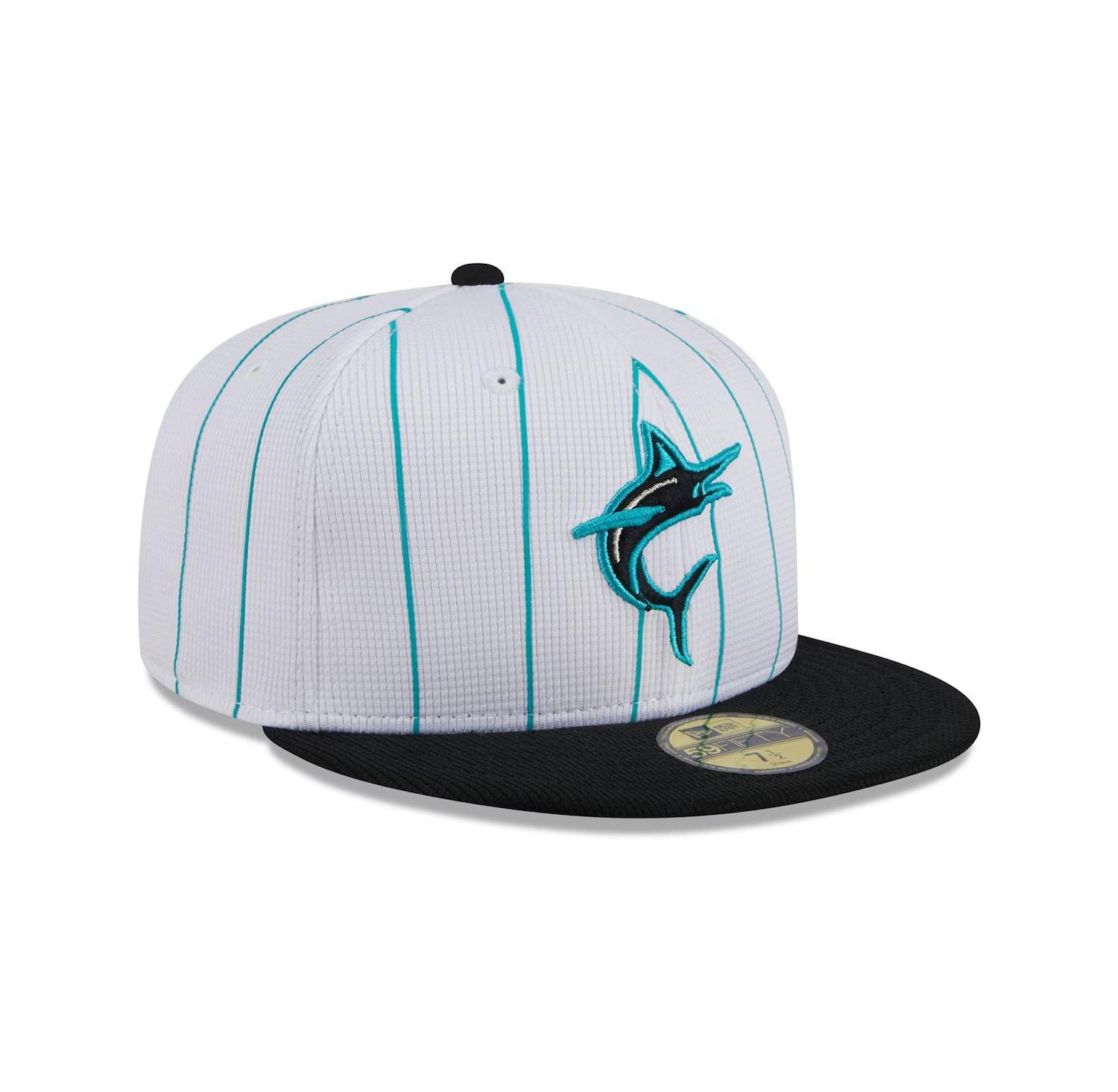 Men's White Miami Marlins 2024 Batting Practice 59FIFTY Fitted Hat