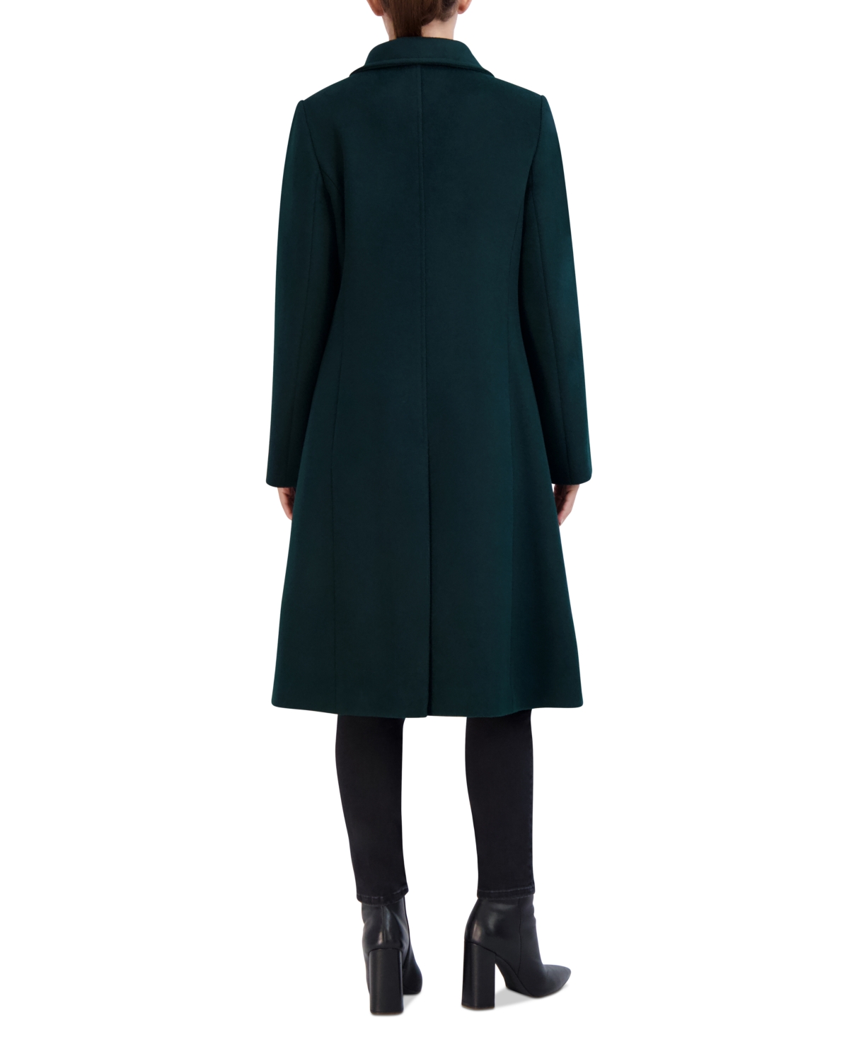 Cole Haan Womens Stand-Collar Single-Breasted Wool Blend Coat