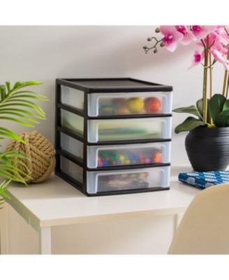 USA 4-Drawer Desktop Storage Unit, 2 Pack, White