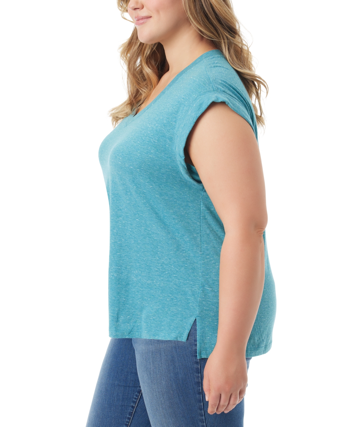 Jessica Simpson Trendy Plus Size Hester Cropped V-Neck T-Shirt