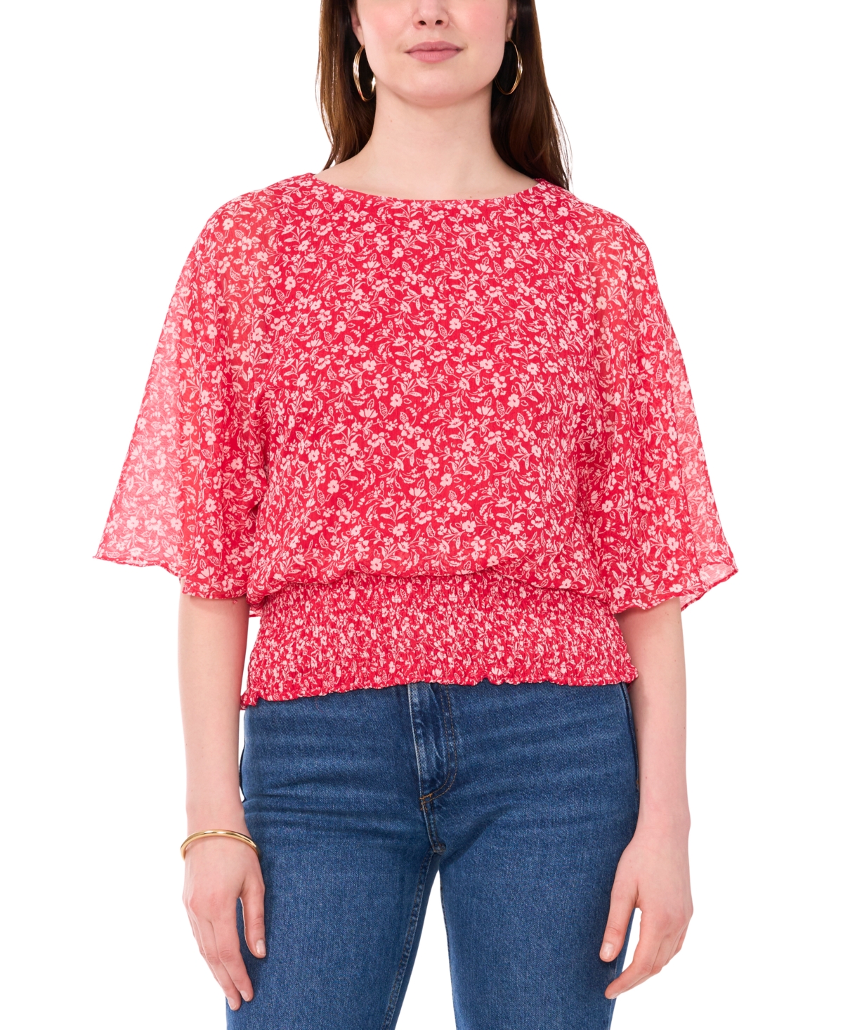 Sam & Jess Women's Smocked-Waist Top