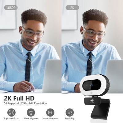 ZE560S QHD 2K Stream Webcam Auto Focus Web Camera for PC/Desktop/Laptop