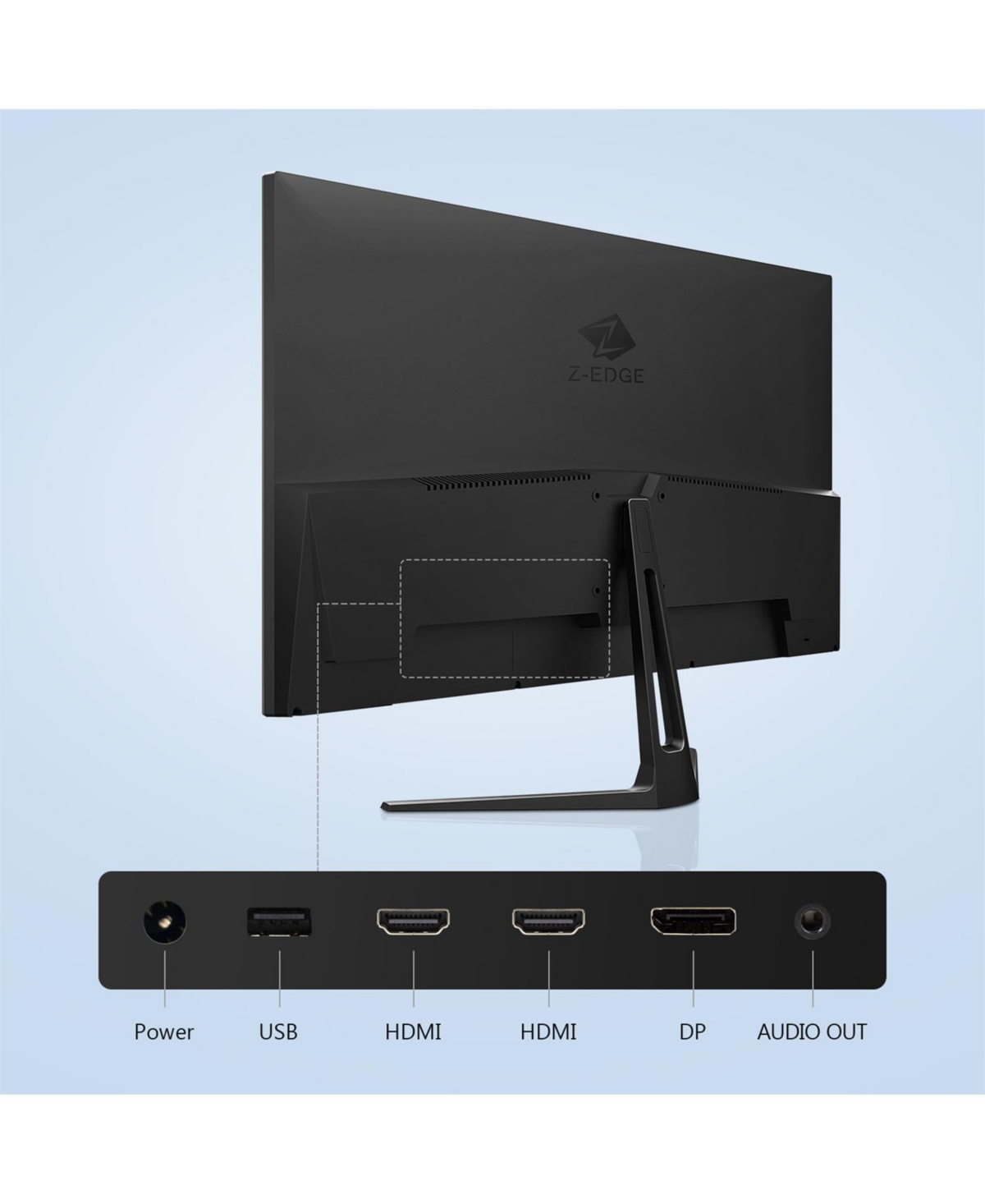 Z-edge U27P4K 27" Ultra Hd 3840 x 2160 99% sRGB 75Hz 5ms Ips 4K Monitor, Hdmi, Dp, FreeSync, Led Backlit, Anti-Glare, Support Wall mount