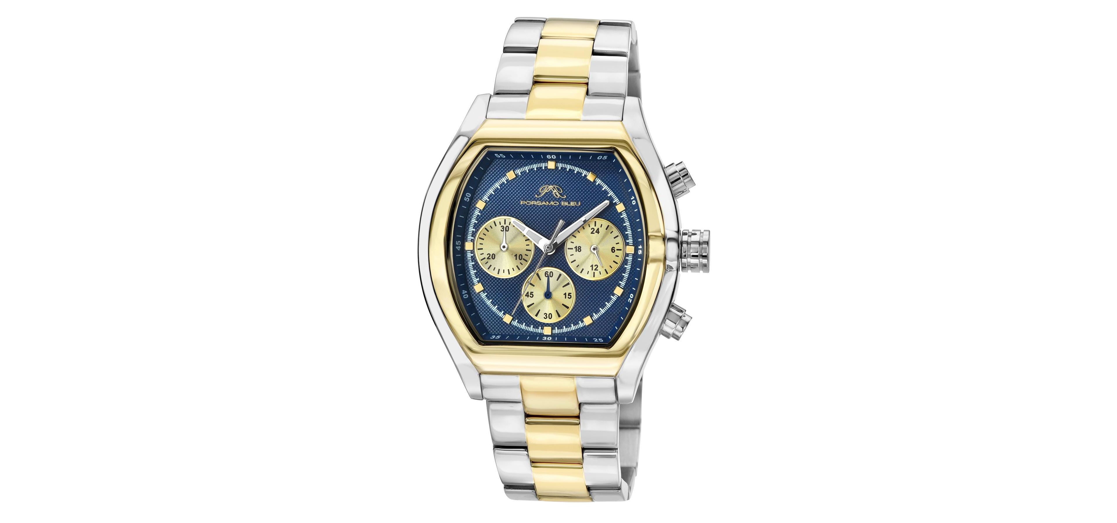 Roman Stainless Steel Two Tone & Blue Men's Watch 1291EROS