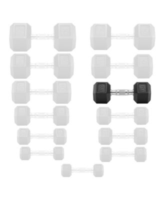 Rubber Coated Hex Dumbbell Hand Weight, 25 lbs