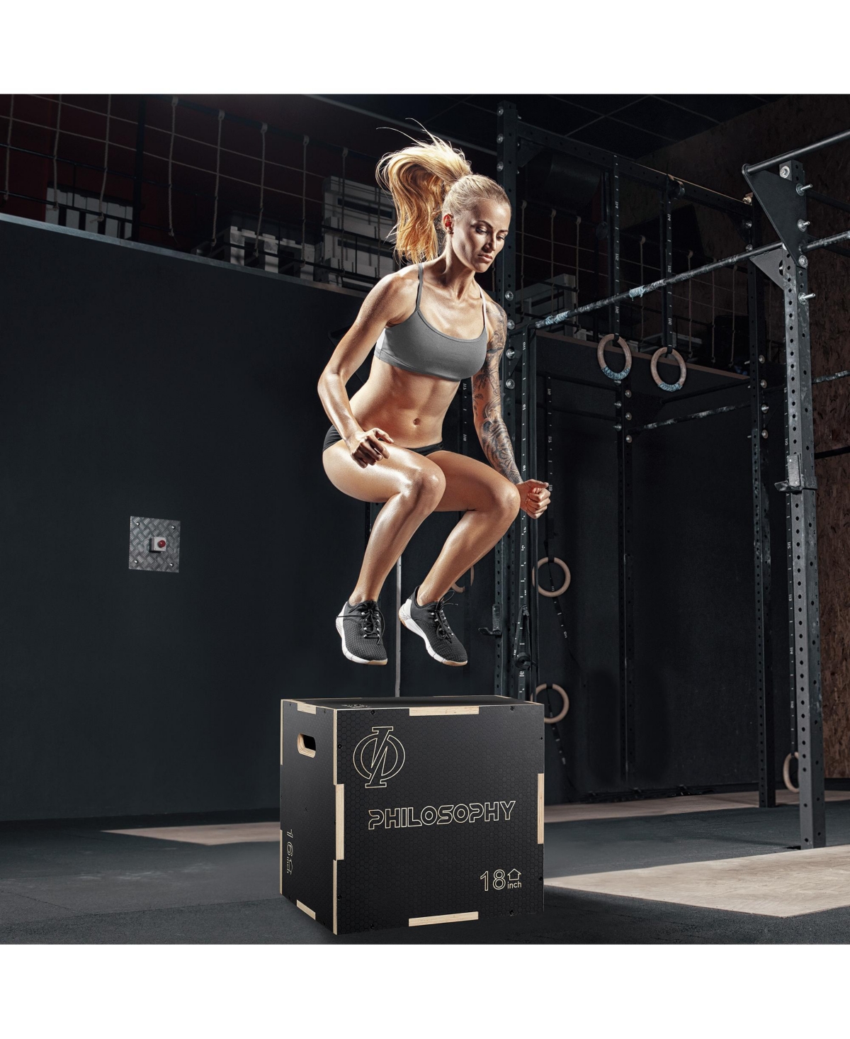 Philosophy Gym 3 in 1 Non-Slip Wood Plyo Box, 20