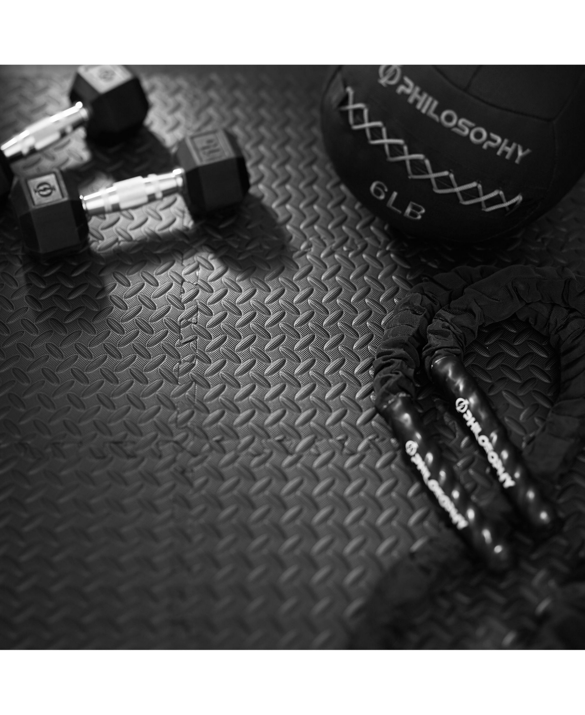 Philosophy Gym Philosophy Gym Pack of 12 Exercise Flooring Mats - 12 x 12 Inch Foam Rubber Interlocking Puzzle Floor Tiles -- Black