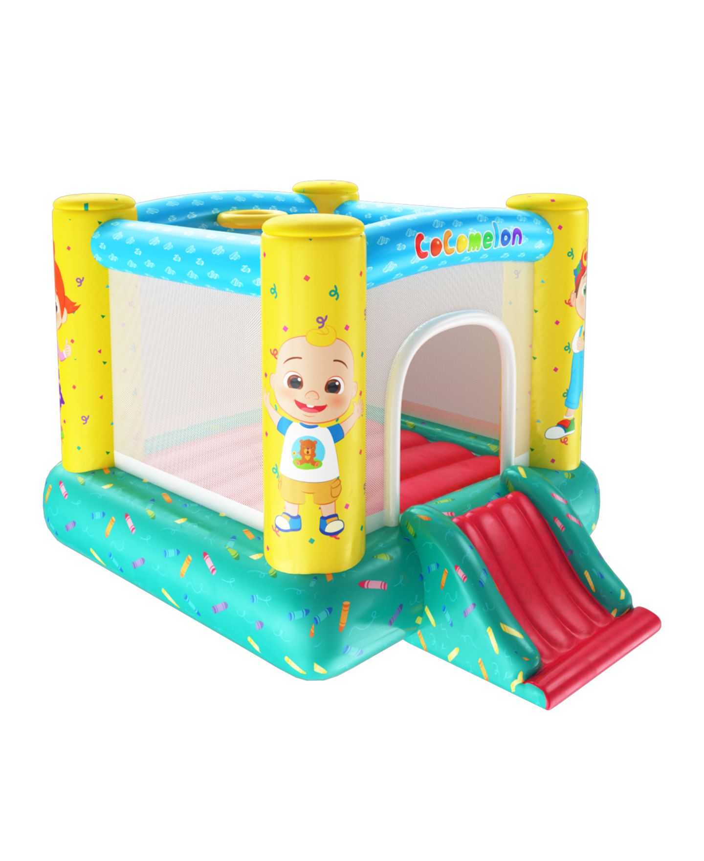 Детская игрушка World Tech Toys Cocomelon Jump N' Slide Inflatable Bouncer, 78.75"L x 100"W x 63"H, Accommodates Up to 3 Kids, Ages 3+ — фото 3