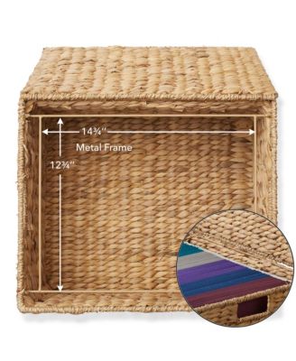 Rolling Filing Cabinet, Whitewash - Water Hyacinth Hanging File Folder Organizer on Wheels, Home Office Storage