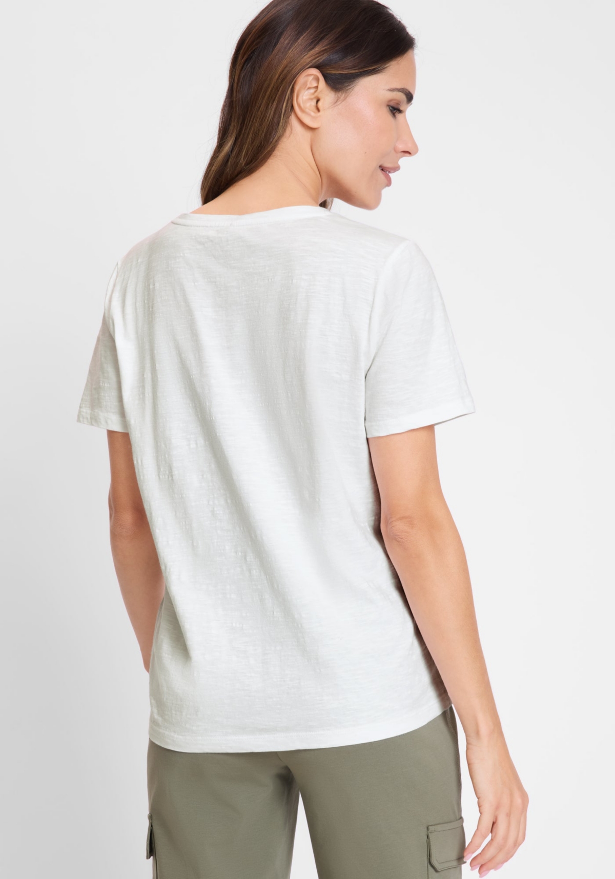 Olsen Women's 100% Organic Cotton Sequin Embellished Tee