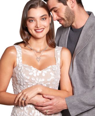 Men's Lab Grown Diamond Solitaire Ring (1/4 ct. t.w.) in 10k Gold & White Gold