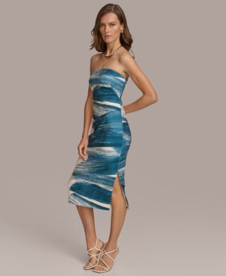 Donna Karan New York - Women's Printed Strapless Midi Dress