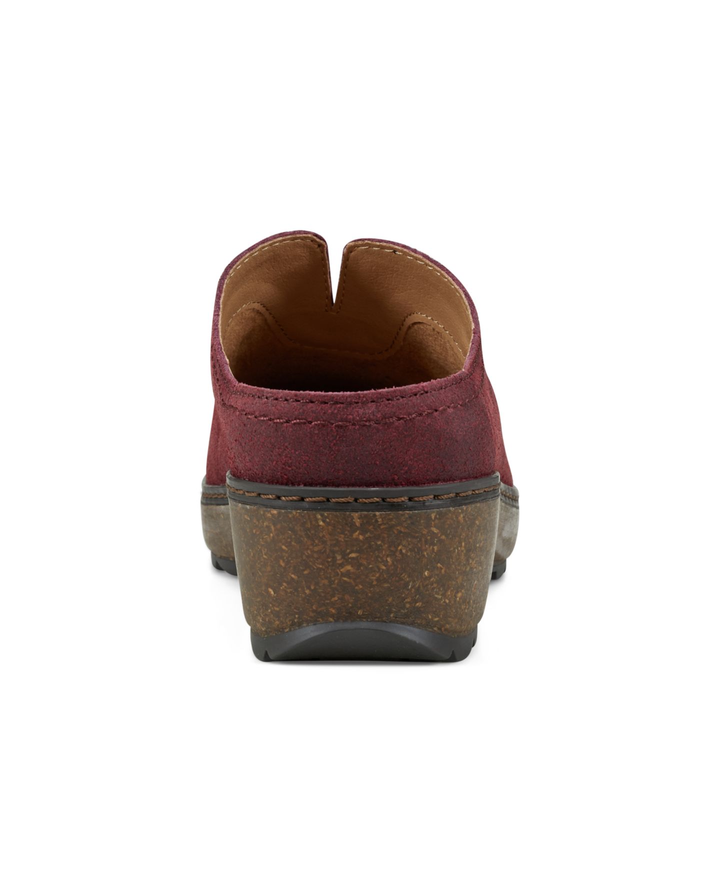 Женские сабо Earth Kolia Slip-On Heeled, цвет: Тёмный красный замшевый — фото 3