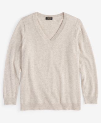 Plus Size 100% Cashmere V-Neck Sweater, Macy's Exclusive