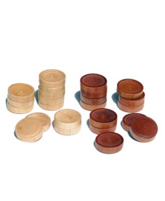 Old School Brown and Natural Wooden Checkers Set -11.75 in.