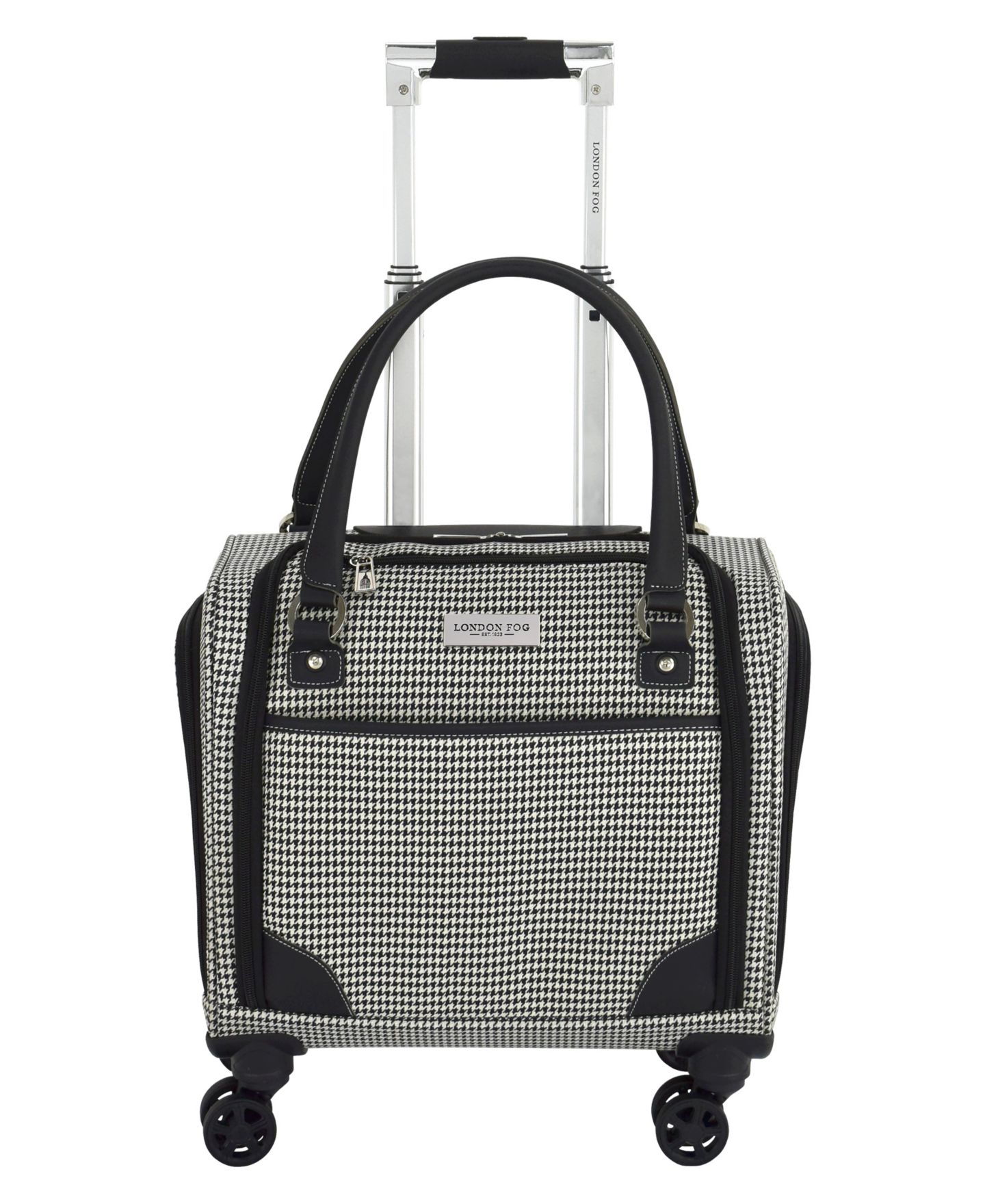 Сумка London Fog Cambridge 16" 8-Wheel underseater, цвет: Чёрный белая гусиная лапка — фото 1