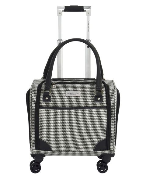 Сумка London Fog Cambridge 16" 8-Wheel underseater, цвет: Чёрный белая гусиная лапка