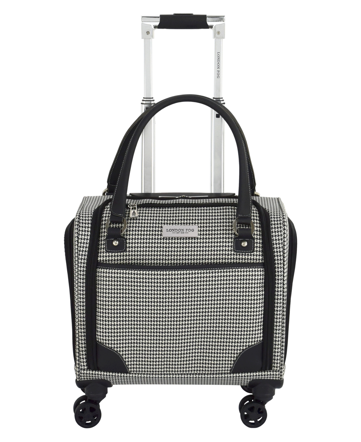 Cambridge 15" 8-Wheel Under the Seat Bag - Black White Houndstooth