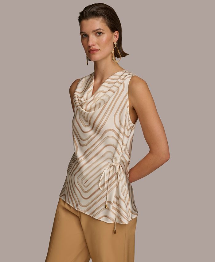 Donna Karan New York Donna Karan Women's Sleeveless Printed Satin Drape ...