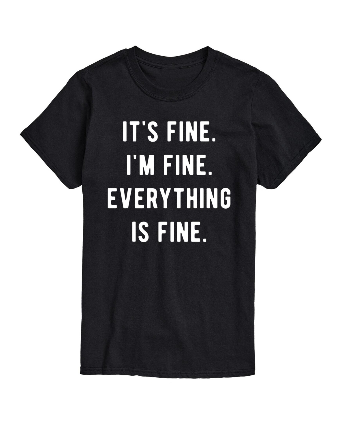 Good Vibes Llc Hybrid Apparel Trendy Juniors Its Fine Graphic Tee In Black
