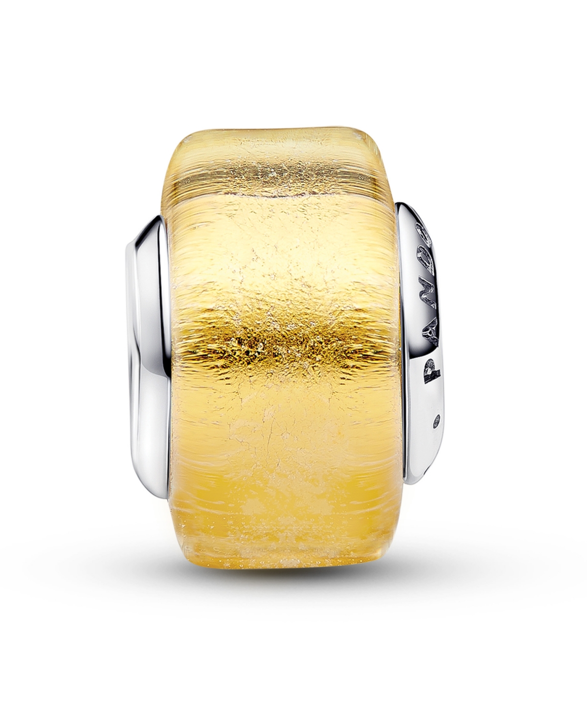 Pandora Golden Mini Murano Glass Charm In Gold
