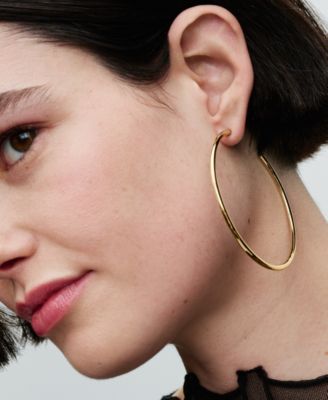 14K Gold-Plated Open 65 mm Hoops