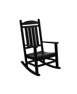 2-Piece Classic Porch Rocking Chair With Side Table Set