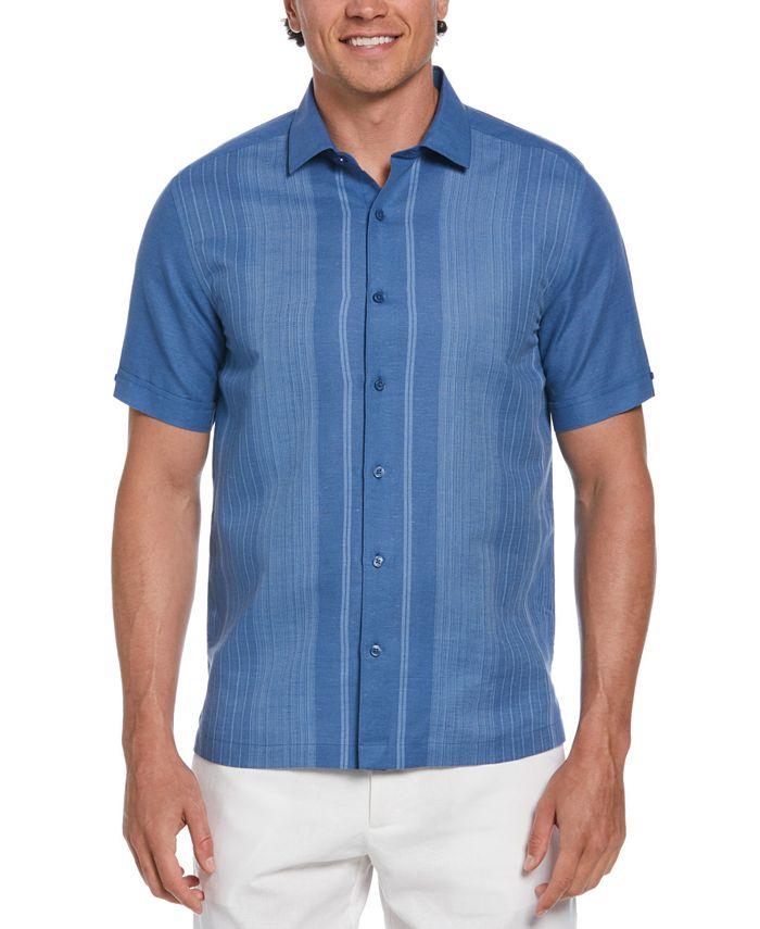 Cubavera Men's Linen-Blend Gradient Panel Shirt - Macy's
